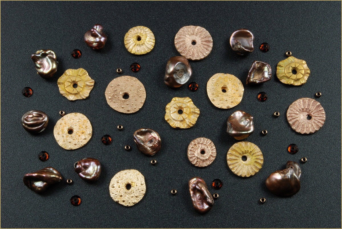 Reserved for Jane - A Collection of Lustrous Bronze Metal Clay Embellishments