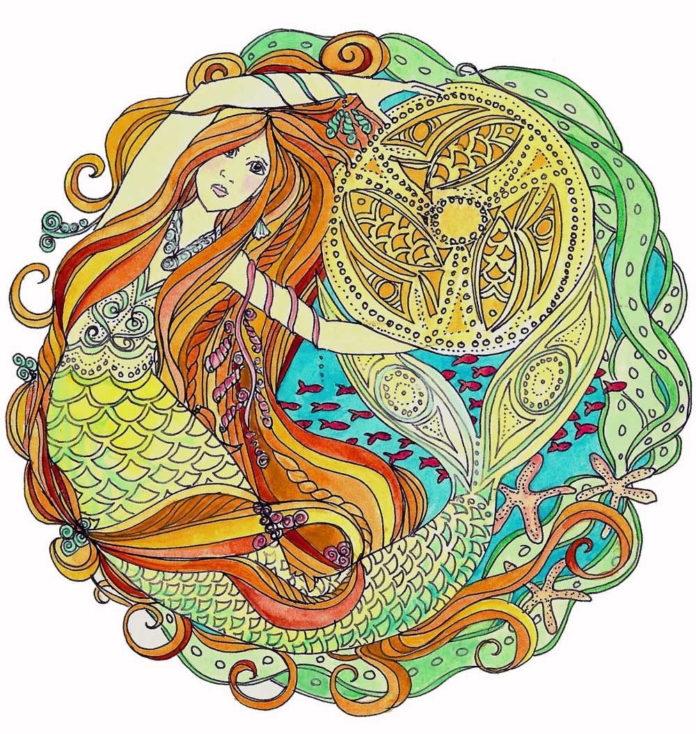 Mermaid of Carrick print with folklore booklet, 11.7x11.7in / 297x 297mm