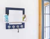 WINK: nautical blue wall mount mail holder organizer key rack