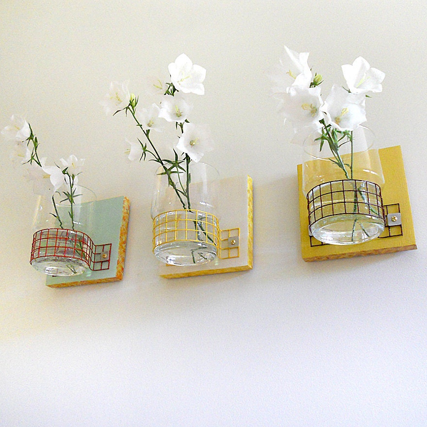 TREEO: modern cottage decor wall mount flower vases