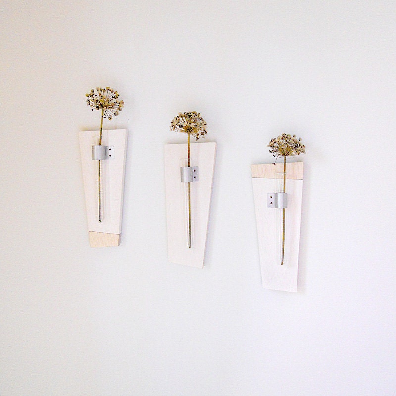 PURE: wall mount flower vase set of 3 simple modern geometric decor