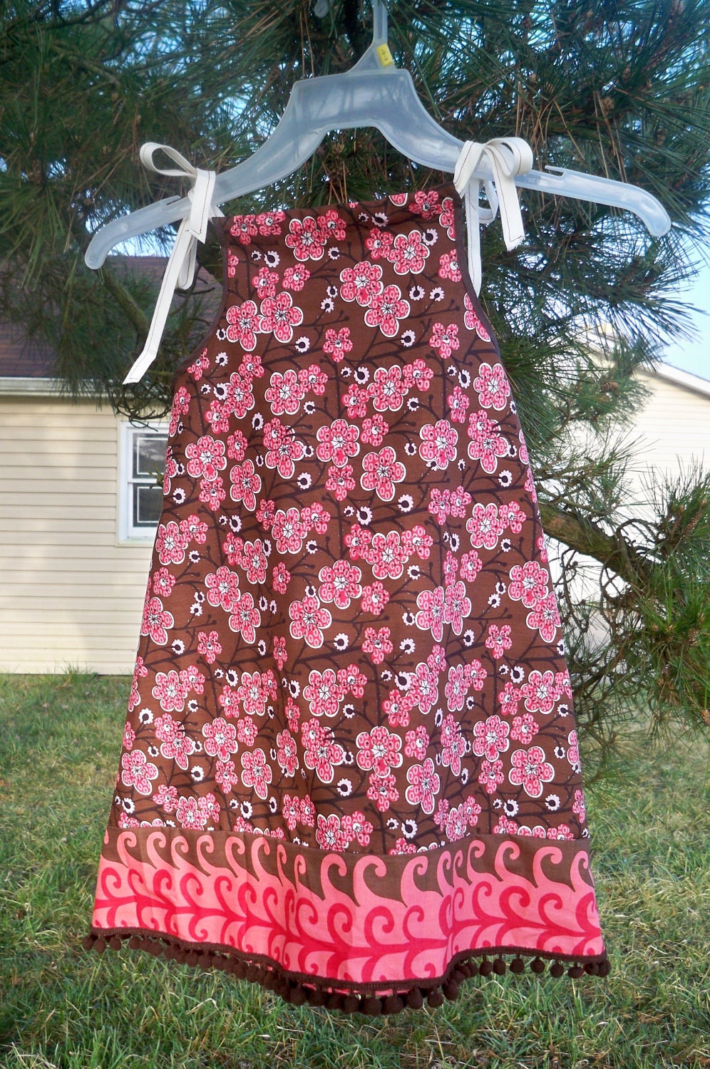 Original Patterned Handmade Toddler Girls Dress- Szs 30mos to 4T