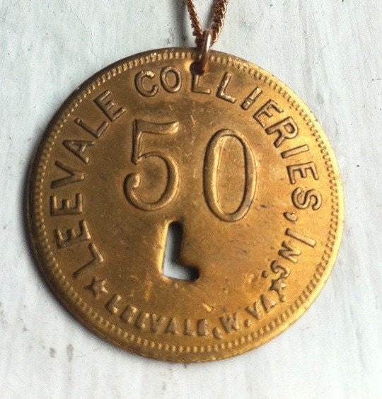 letter L copper coal mining coin necklace - upcycled from a circulated coin from the 1910's