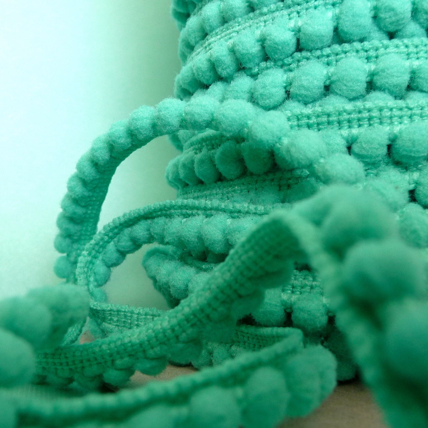 3 Yards "Teal" BABY PomPom Trim, Ball Fringe