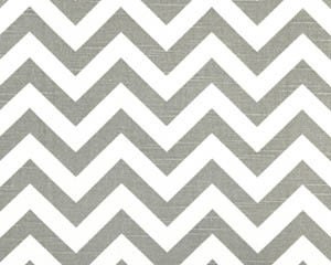 1 Yard "ZigZag" in Ash Grey Slub, Chevron Print, Home Dec Fabric