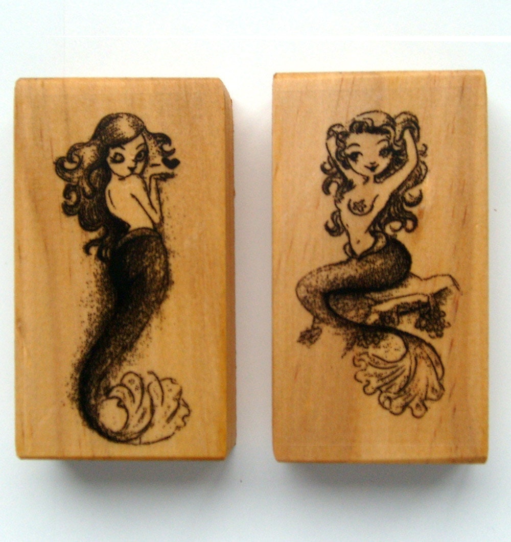 Sexy Mermaids pack // FLONZ rubber stamp - flonz