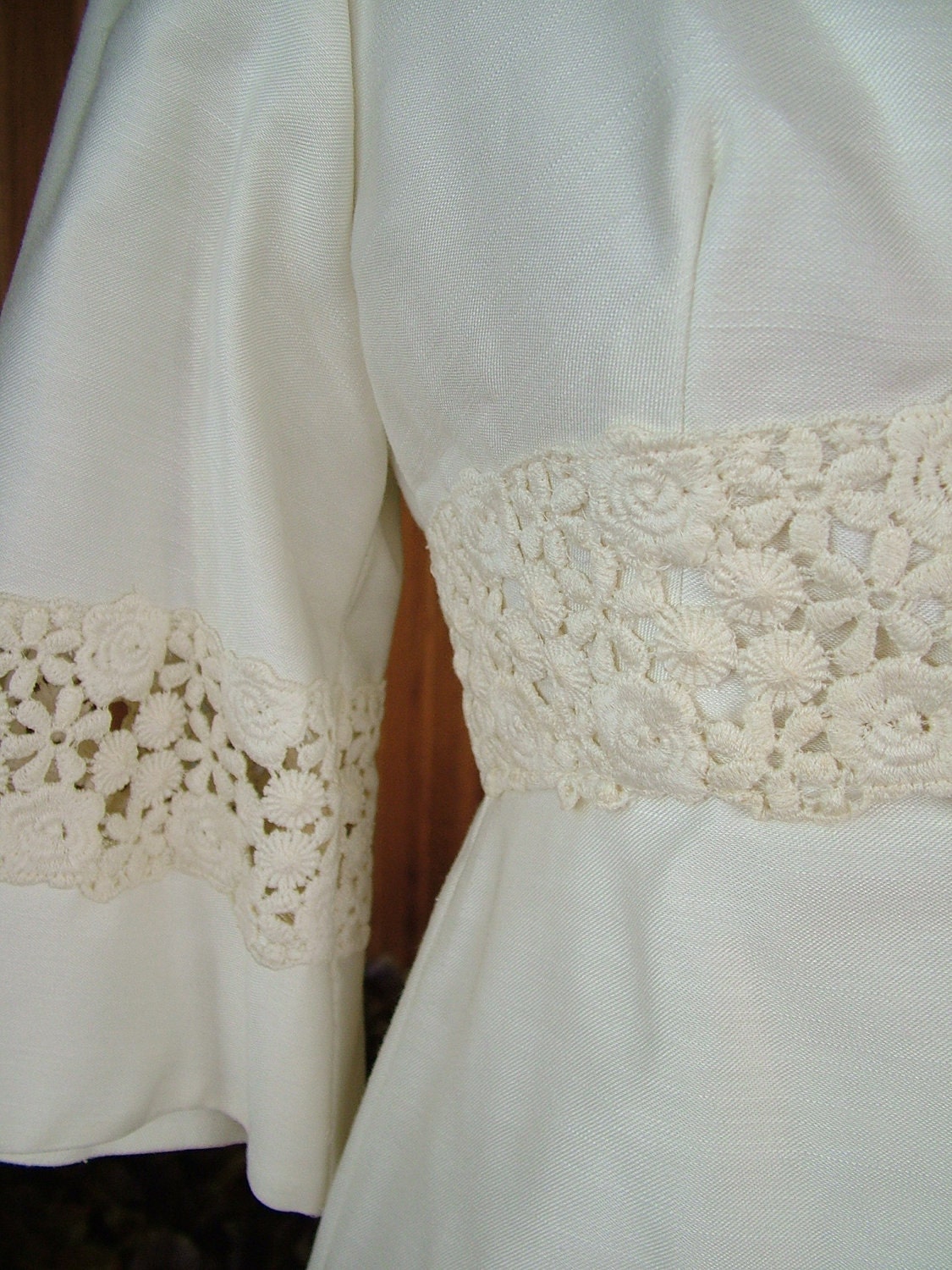 1960s vintage Linen Wedding dress classic chic sixties style