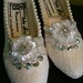 Wedding shoes Lace and pearl embelished handmade elegant pumps sz 7 half