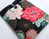 NEW- 11", 13", 15" or 17"-Macbook laptop sleeve-laptop case-laptop cover-Blossom floral on black