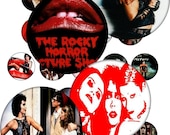 Printable Digital Collage The Rocky Horror Picture Show 1 inch Circle Bottlecap Sheet Scrapbooking Gift Tags Jewelry Making