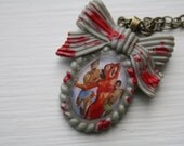 Splattered Beach Babe Zombie Chase Cameo Necklace