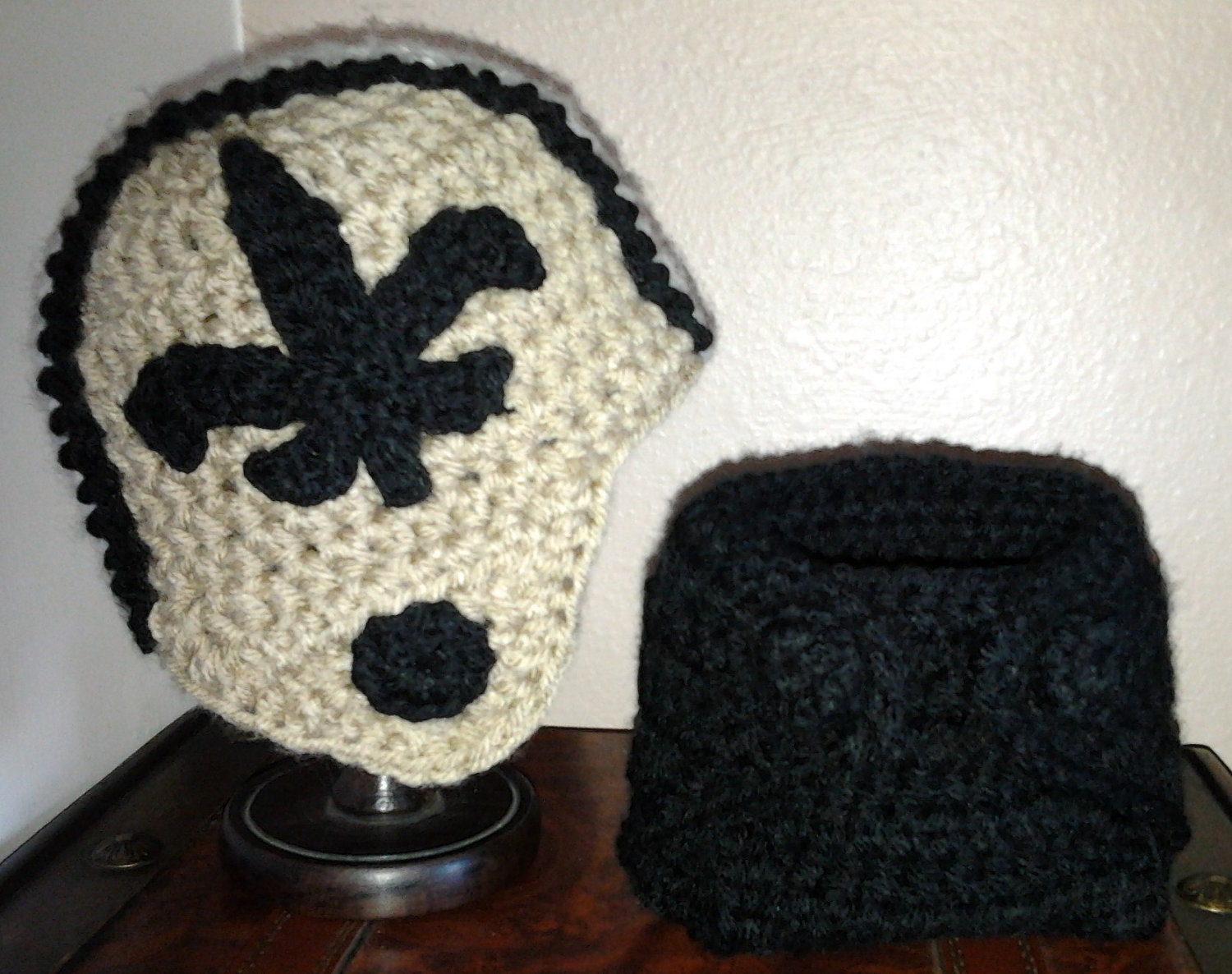 New Orleans Saints Newborn Helmet Beanie and Diaper Cover