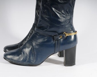 Tall Blue Boot Woman Size 7