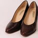 1980's Italian Cole Haan brown snakeskin high heels - Size 8.5