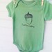 Earth Friendly ORGANIC Cotton Baby Onesie Bodysuit - I Will Be Mighty Screen Print Acorn - Gender Neutral Baby Shower Gift