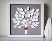 Wedding Guest Book Alternative - Personalized 3D Wedding Tree -  XS - For up to 60 guests (includes frame, instruction card & pen)