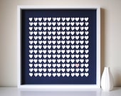 Wedding Guestbook Alternative - Personalized 3D Wedding Hearts - LARGE - For up to 240 guests (includes frame, instruction card & pens)