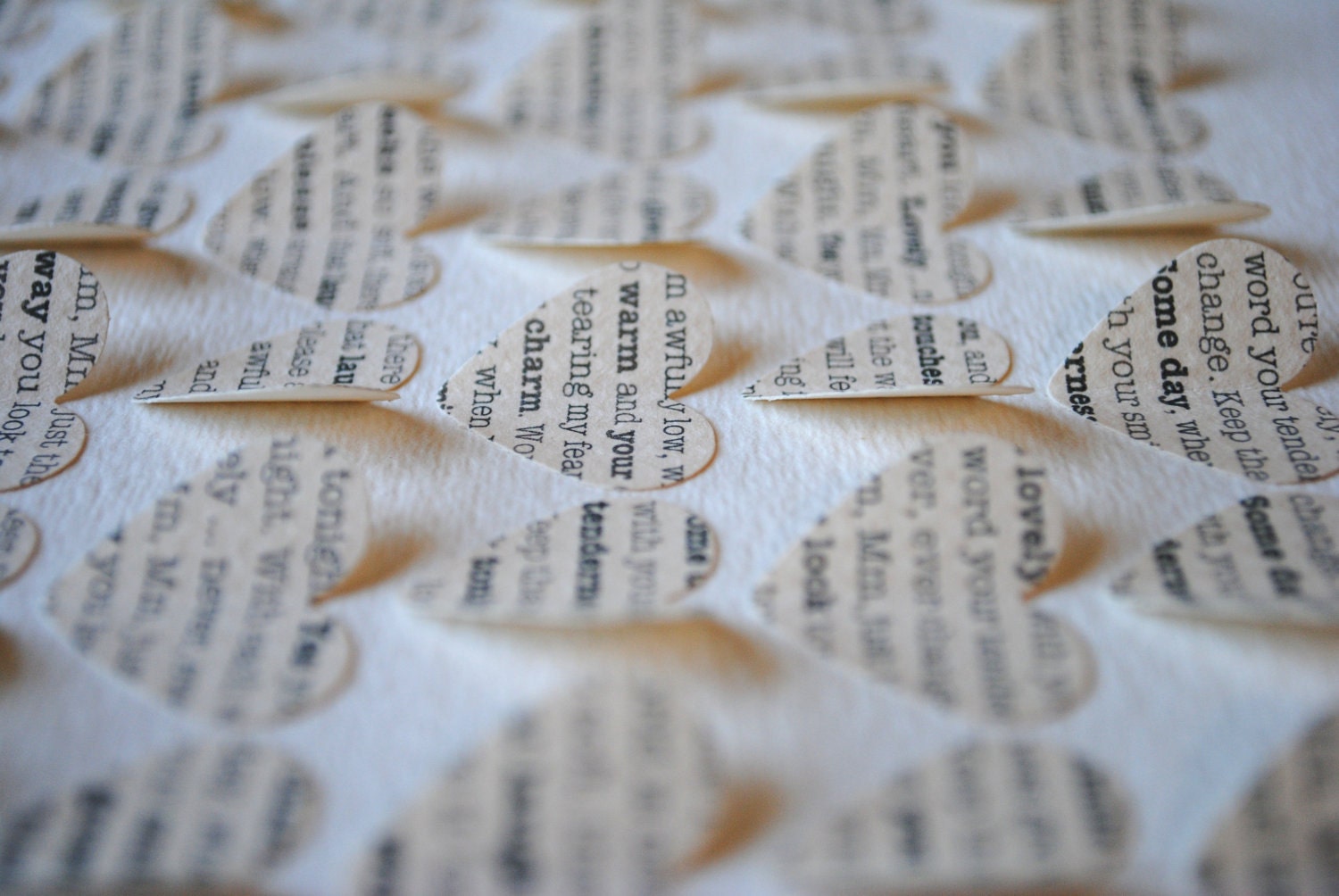 First Anniversary Gift, Personalized 3D Hearts - made with song lyrics, love letter, or vows (Unique wedding present)