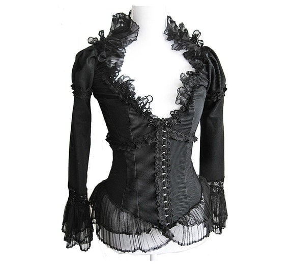 Blouse Venezia, victorian mourning, burlesque, goth, steampunk noir, Somnia Romantica by Marjolein Turin