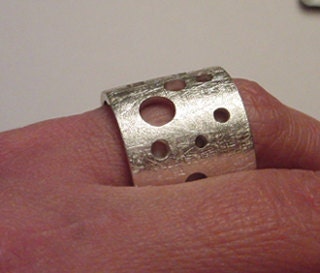 silver ring engagement wedding unisex Snowflakes by UGLYGOLD to order