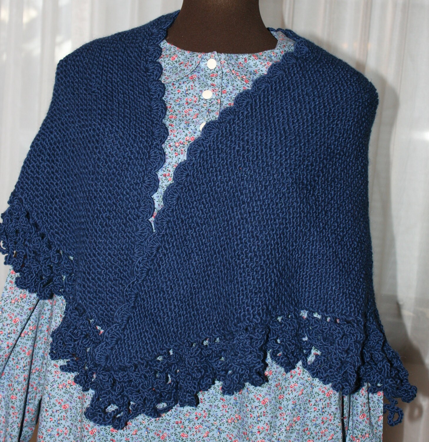 knitted wool shawl