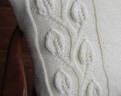 Climbing leaf hand knit aran style 20x20 pillow cover