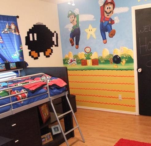 Giant 8 Bit Super Mario Mushroom Pixel Rug