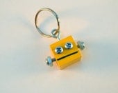Robot Key Ring, Functional Art, Yellow
