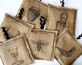 Charming French Linen Lavender Sachet - set of 6