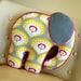 Elephant Pillow in Grey Yellow and Pink