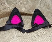 Kitten Ears Hair Clips "Purrfect" for Cat or Kitty Halloween Costume Dress Up Costumes