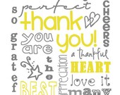 Thank You Subway Art Digital PRINTABLE 8x10 JPEG File Choose Your Color