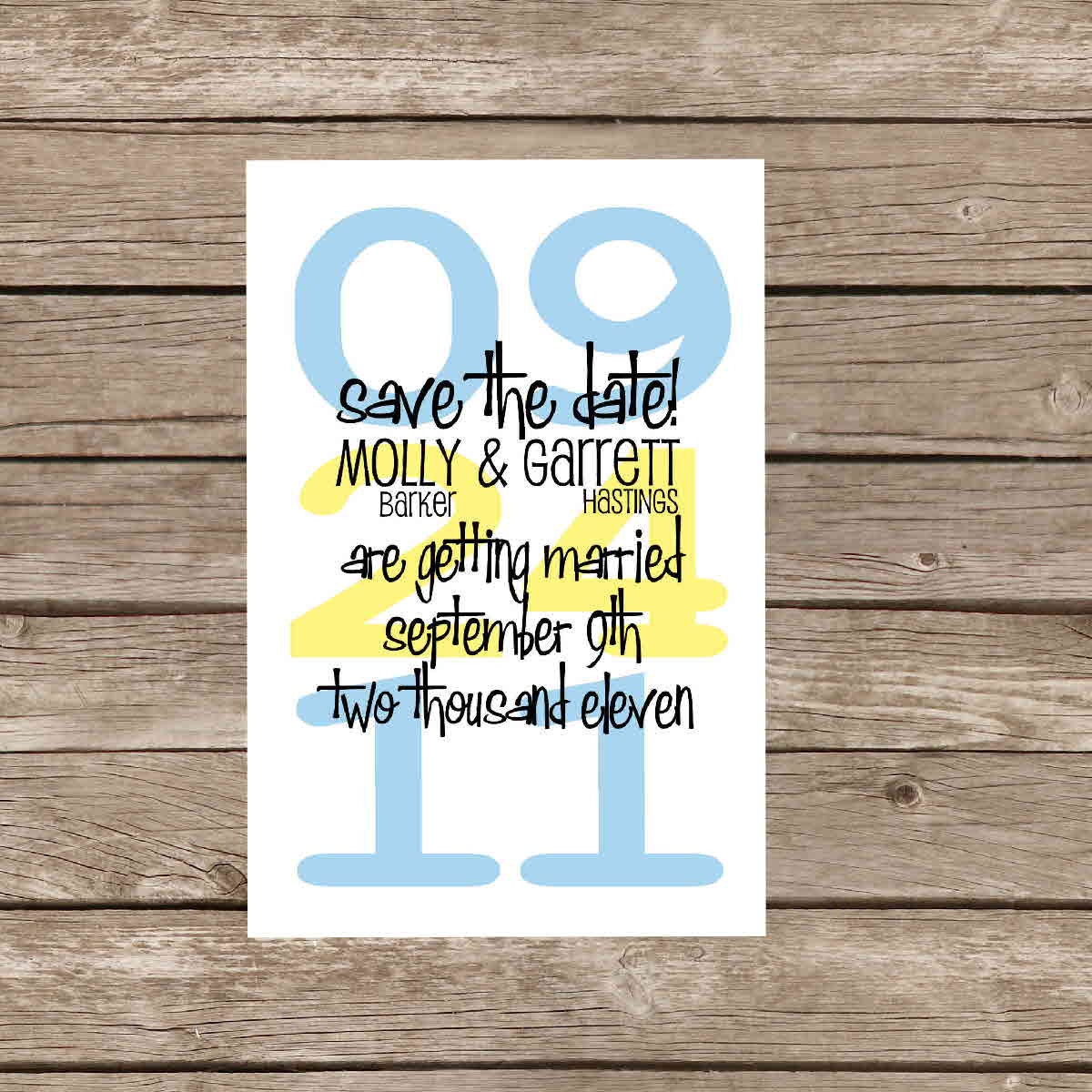 Printable Simple Fun Any Colors Save the date Card - Printable file