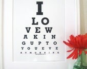 Love Poster (I Love Waking Up To You Every Morning) Love art Handmade print -
