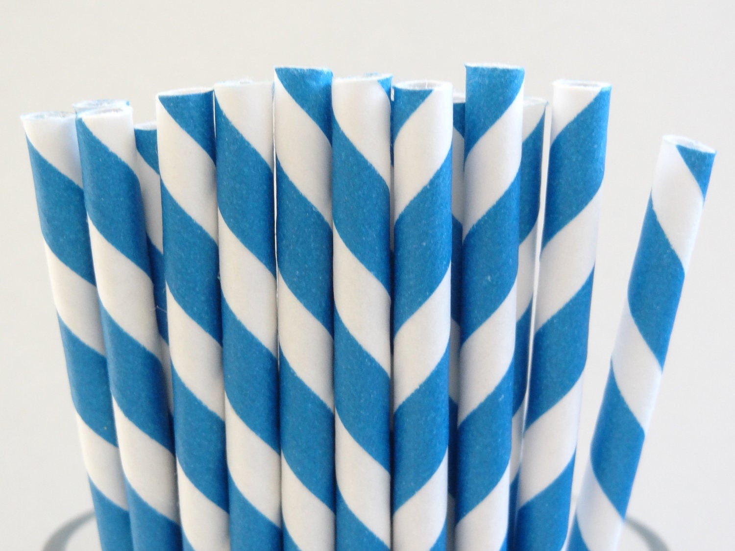 NEW to Serendipity Party Shop- Blue Striped Paper Straws Il_570xn