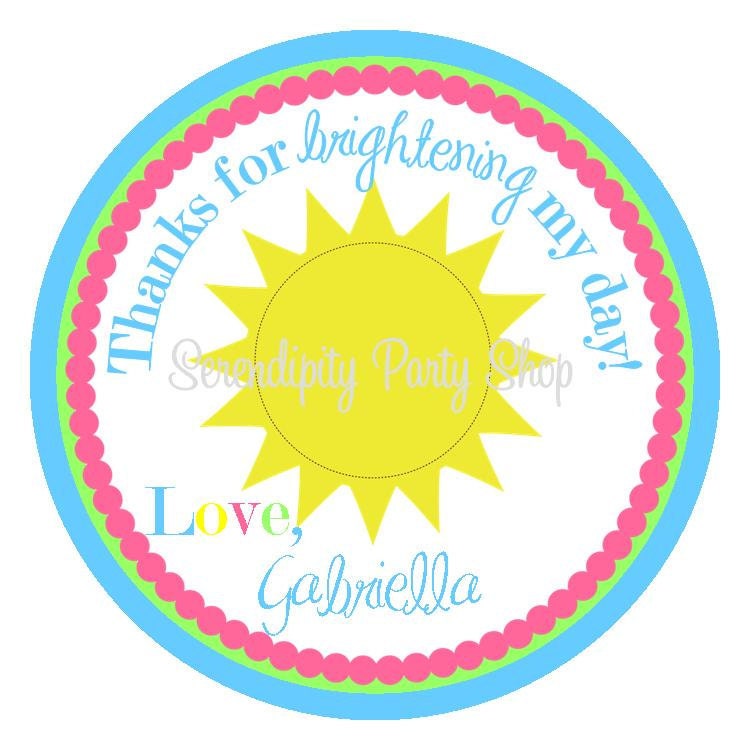 You are my Sunshine Favor Tags