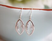 Dangle Earrings, Sparkling Clear Glass Silver, Bridesmaids Jewelry, Bridal Jewelry, Wedding Jewelry