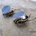 Druzy Chalcedony Earrings with Sterling Silver and 9 Carats Gold