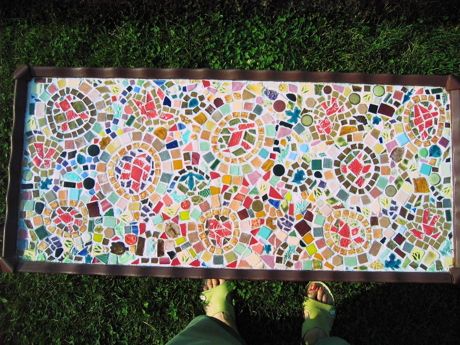 Handmade mosaic coffee table of vintage style