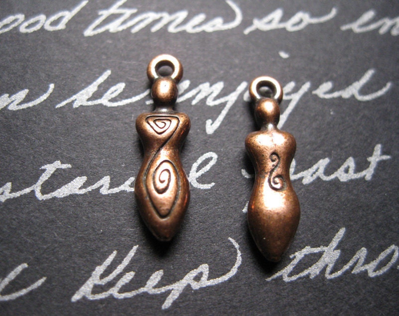 2 TierraCast Goddess Charms in Copper Tone - TC006-2