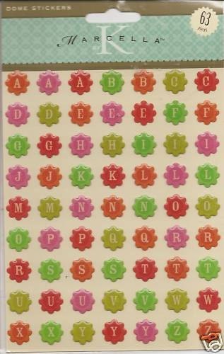Marcella by K ANGELICA ALPHABET Dome Stickers