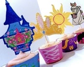 Tangled Rapunzel Party Decorations Printable Party Cupcake Toppers and Wrappers Il_170x135