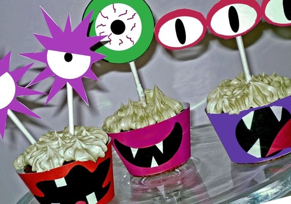 Monster Printable Cupcake Wrappers and Toppers Il_570xn
