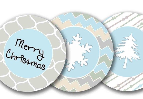 DIY Printable Winter Wonderland Christmas Party Circles Cupcake Toppers Il_570xn