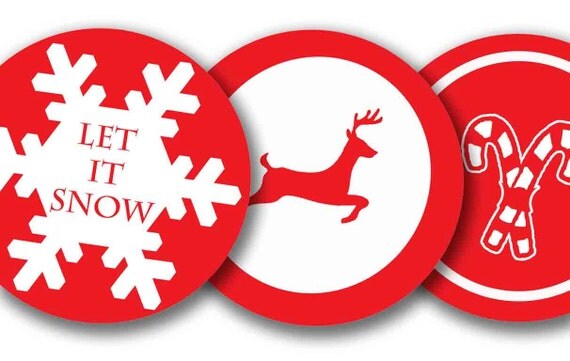 DIY Printable Peppermint Christmas Party Circles Cupcake Toppers Il_570xn