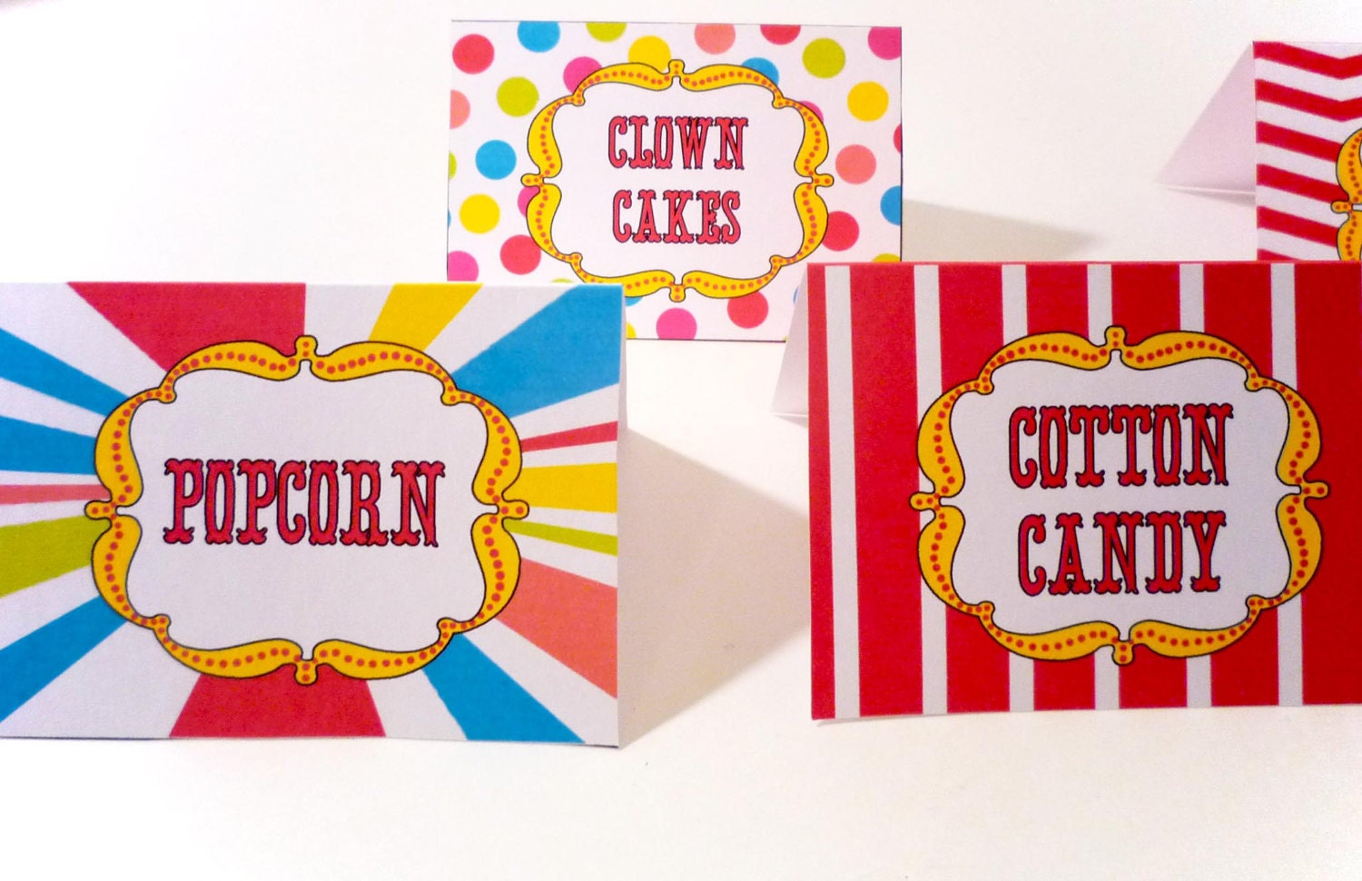 Circus Carnival Clown Party Printable Labels for Place Cards or Food and Desserts Il_570xn