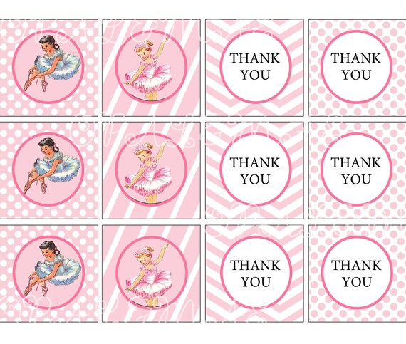 Ballerina Girl Birthday PRINTABLE Party Favor Tag Il_570xn