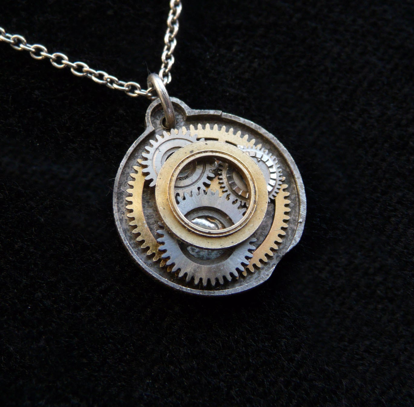RESERVED Pendant "Tribute" Elegant Intricate Tiny Watch Parts Balance Wheel Necklace Not Quite Steampunk Gift Metal Sculpture Tiny Art