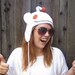 Reddit alien hat (crochet geeky meme ear flap hat)