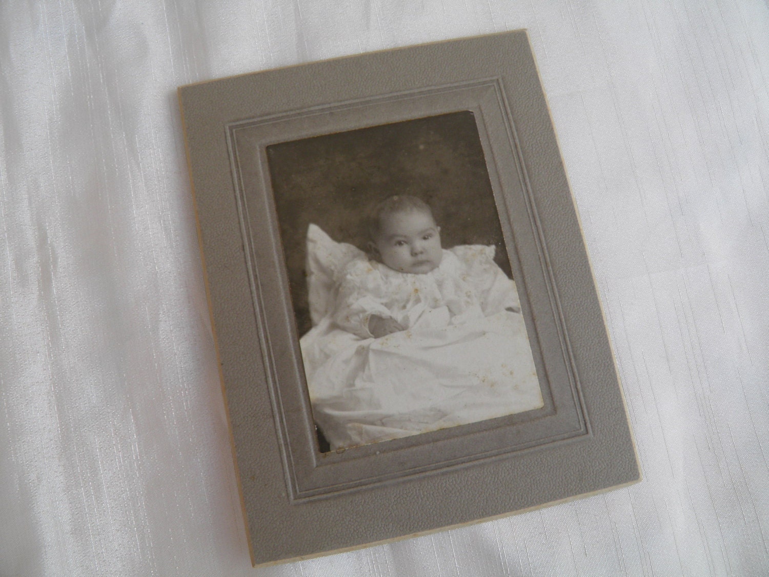 Baby in Christening Dress 1904 Cabinet Photograph